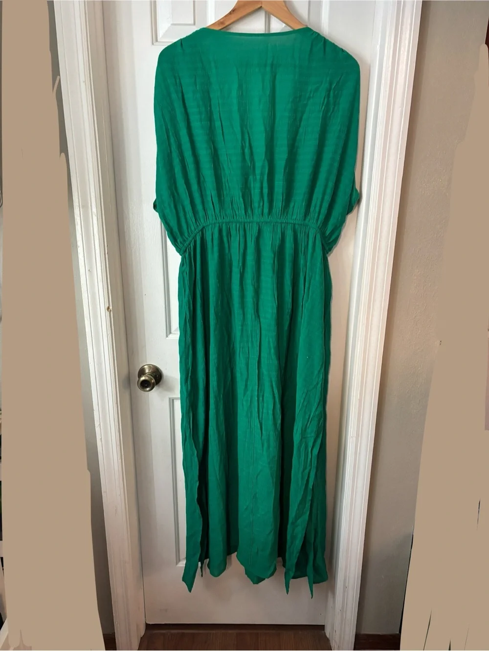 New! Cupshe Emerald Green Wrap Maxi Swim Coverup